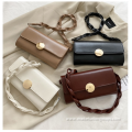 Fall Handbags Women New Korean Pu Women's Bag Color Small Square Bag Lock Single Shoulder Bag